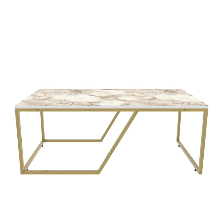 Hanah Home Wendy Mesa de Centro Blanco y Oro